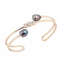 JONC TOI ET MOI KEISHIS ET ZIRCONS - plaqué or