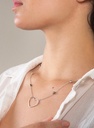 COLLIER ARGENT COEUR ZIRCONS ET 6 KEISHIS