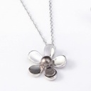 COLLIER ARGENT FLEUR 5 PETALES ET 1 KEISHI