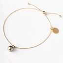 Bracelet acier doré réglable et PERLE