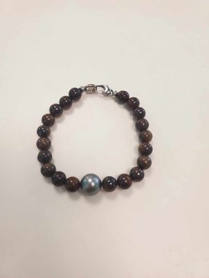 Bracelet Homme Fermoir Acier Bronzite