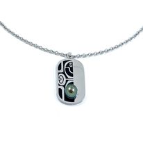 Chaine Acier + Plaque Perle Homme