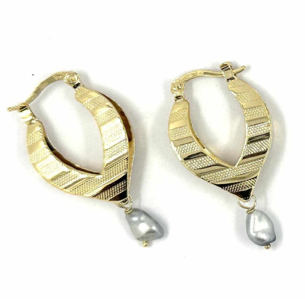 CREOLES POINTUES AVEC KEISHIS - plaqué or