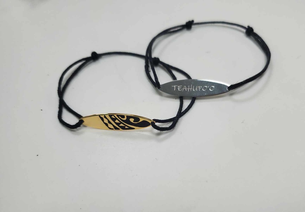 BRACELET HOMME SURF TEAHUPOO - ARGENT ou PLAQUE OR