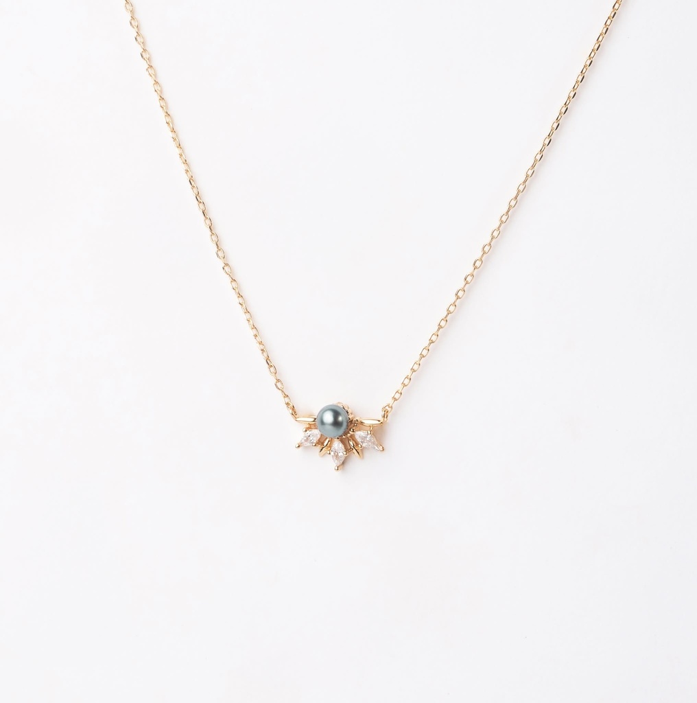 COLLIER plaqué or DIADEME +1 keishi et zirconiums