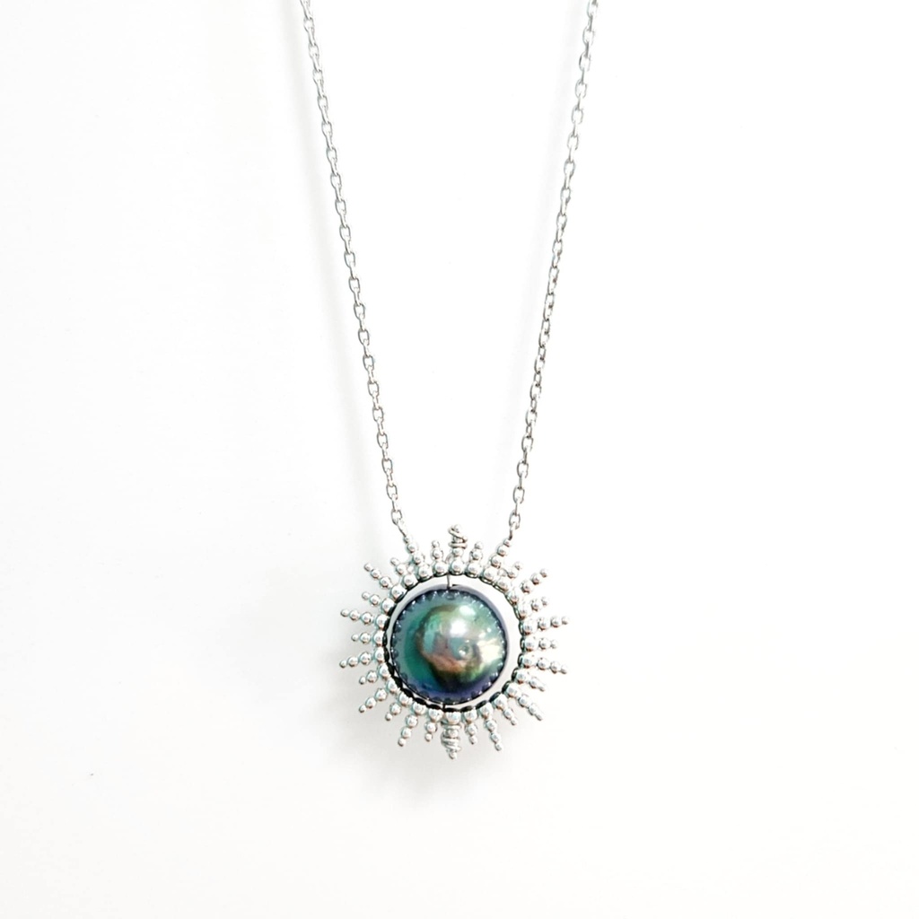 COLLIER SOLEIL ET PERLE DE TAHITI - ARGENT