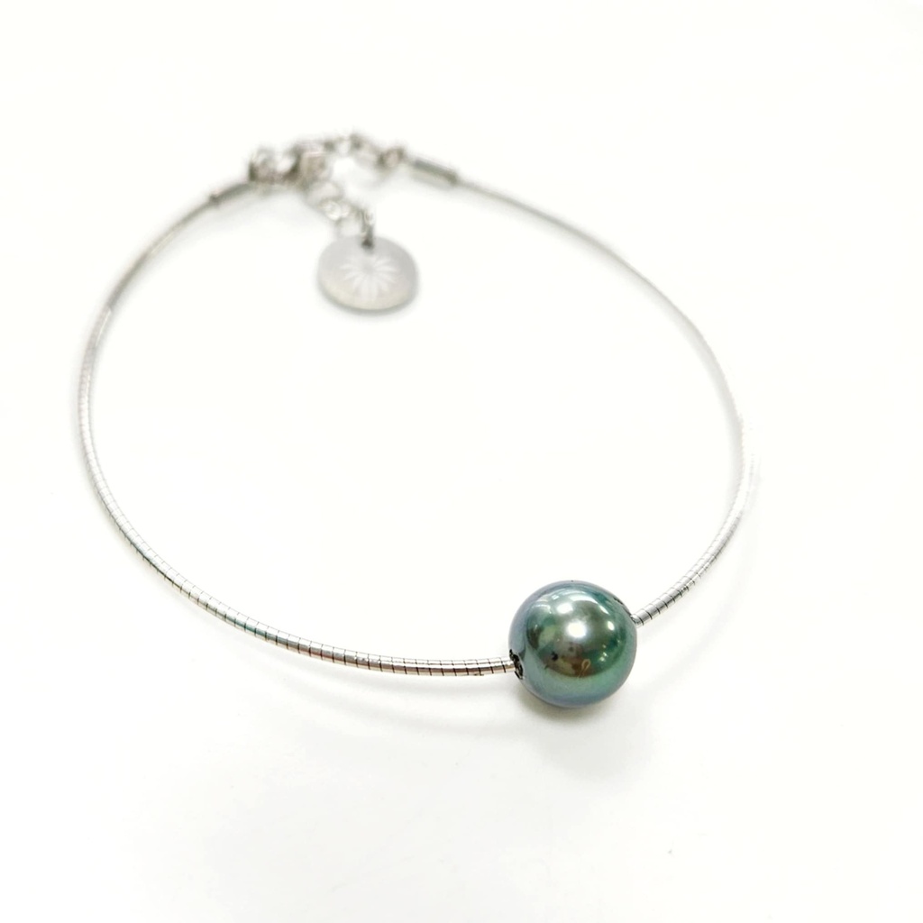 BRACELET SOUPLE 1 PERLE - ARGENT