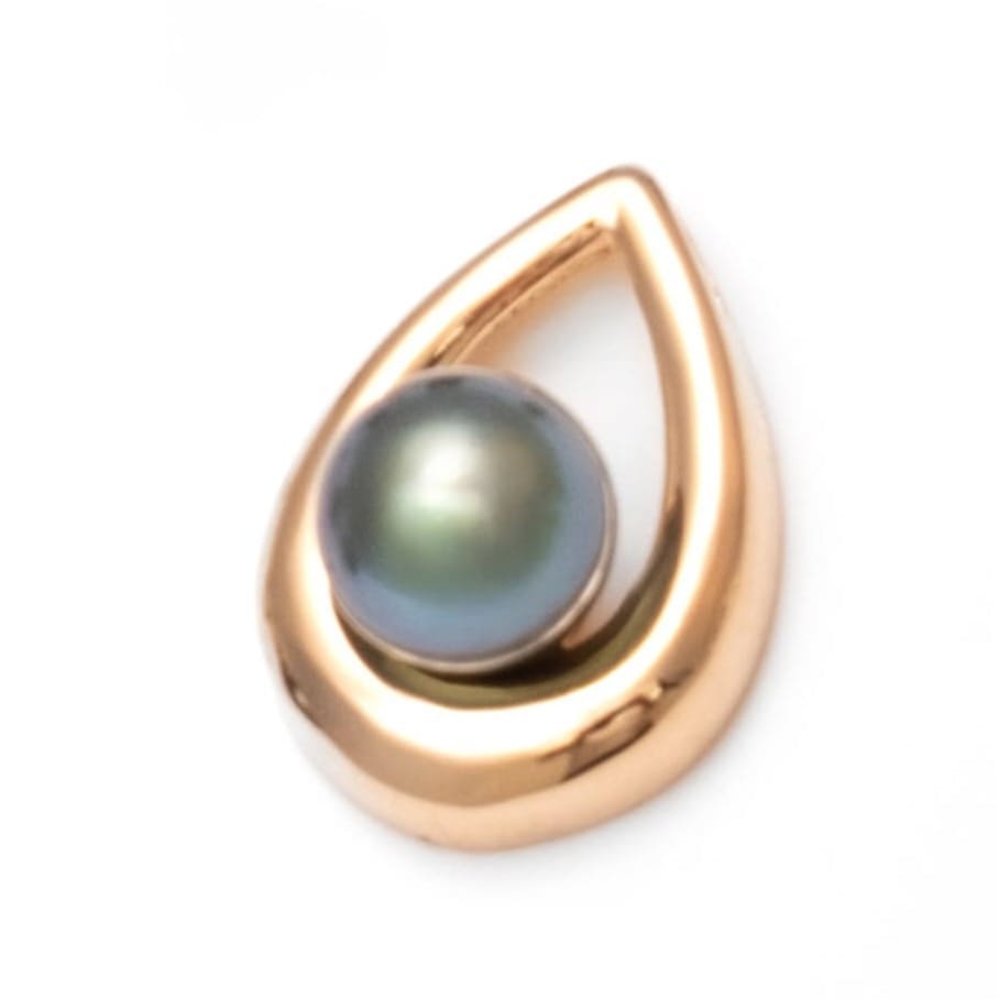 PENDENTIF FORME GOUTTE ET PERLE - PLAQUE OR