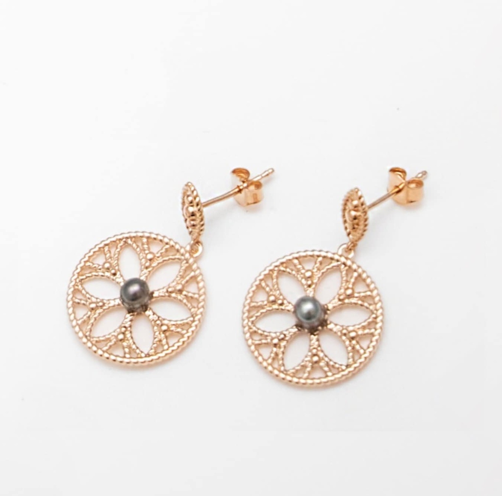 BOUCLES D OREILLES mini keishi rosace - PLAQUE OR
