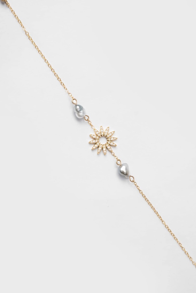 Bracelet acier doré 2 KEISHIS SOLEIL/FLEUR