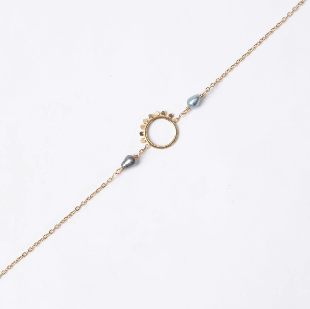 Bracelet acier doré 2 KEISHIS ET CERCLE