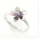 BAGUE ARGENT FLEUR 5 PETALES ET 1 KEISHI
