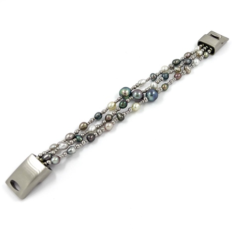 Bracelet manchette 3 rangs