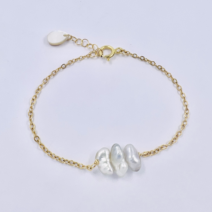 Bracelet plaqué or 3 keishis