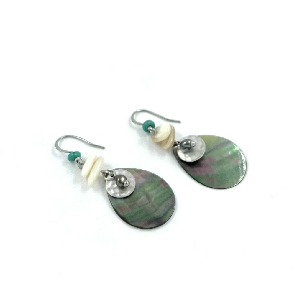 BO acier nacre, keishi et turquoise