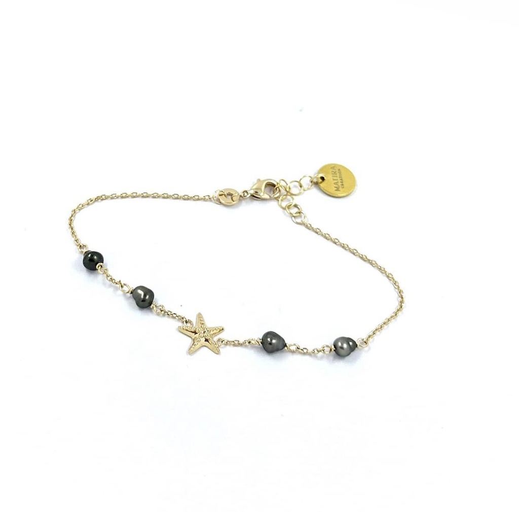 Bracelet plaqué or ETOILE DE MER + 4 KEISHIS