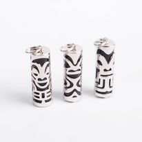 [TIKI3] TIKI ARGENT Agate Noire grand 2.1cms