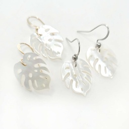 Boucles d'oreilles nacre mini ape blanche