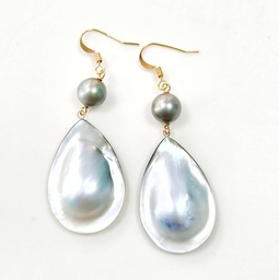 [BOPMAB] Boucles d'oreilles Perles &amp; MABE - PLAQUE OR