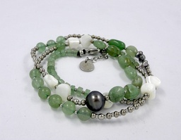 [NIBRV] Bracelet Nico 3 tours Vert