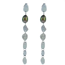 [BOKPAST] BOUCLES D OREILLES LONGUES AVEC PASTILLES ET KEISHI - ACIER