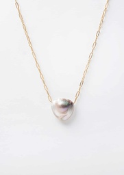 [MABECORE] COLLIER MAILLES RECTANGLES ET MABE - ACIER DORE