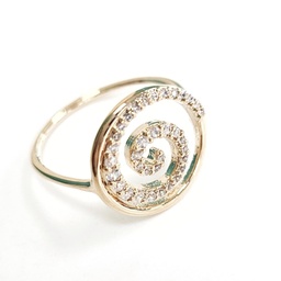 BAGUE SPIRALE Plaqué or et zircons