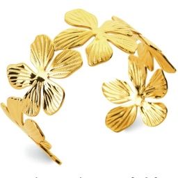 [MCHFLEUR] MANCHETTE FLEURS - ACIER DORE