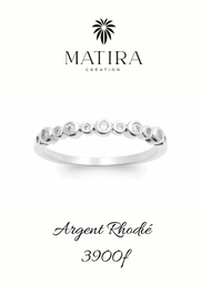 Bague en argent demi-alliance zircons