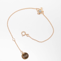 [BRFL1K] Bracelet plaqué or mini fleurs + 1 keishi