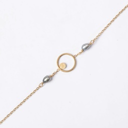 [BRCIRCLE] BRACELET CIRCLE ET 2 KEISHIS - ACIER DORE