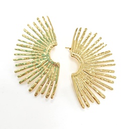 [BOSOL] BOUCLES D OREILLES DEMI SOLEIL - ACIER DORE