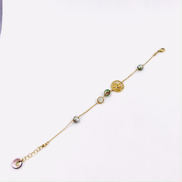 [PAGFBRK] Bracelet Palms 3 keishis - PLAQUE OR